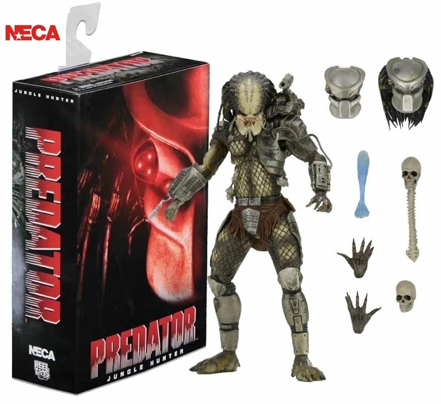 Коллекционная фигурка "NECA" с аксессуарами "Хищник". "Predator Jungle Hunter" (ориг. издание)