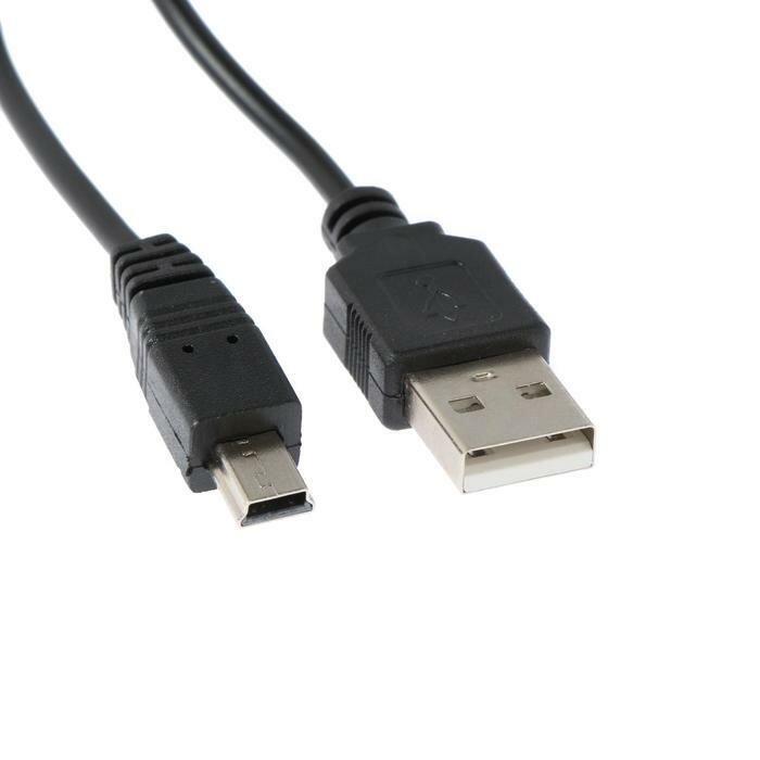 Кабель LuazON miniUSB - USB 1 А 0.5 м только для зарядки чёрный