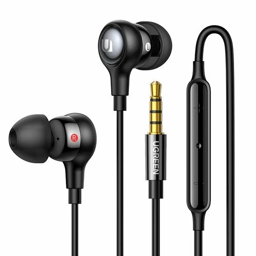 Наушники UGREEN EP103 30637_ In-Ear Earphones with 35mm Plug черный 154900₽