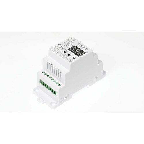 Контроллер V4-D на din-рейку RGBW, CCT, DIM IC57 (12-24V, 4ch x 5A, 240/480W) контроллер smart uni rgbw 12 24v 4x1 5a 2 4g arl ip20 пластик 5 лет