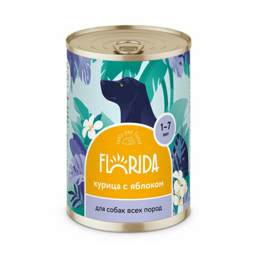 FLORIDA Консервы для собак "Курица с яблоком", 400 г