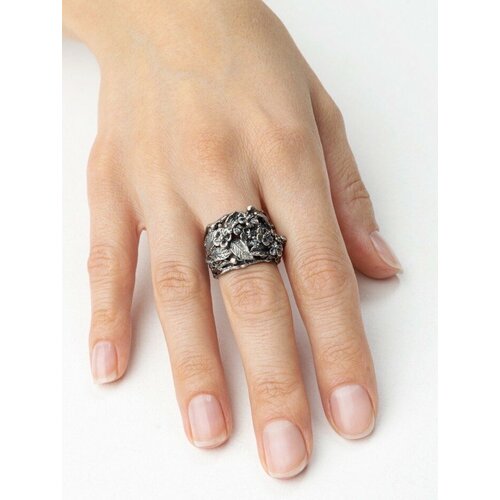 Кольцо обручальное Братья Глазуновы, серебро, 925 проба, оксидирование, размер 17, серебристый