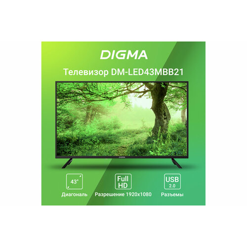 Телевизор Digma DM-LED43MBB21, 43", LED, FULL HD черный