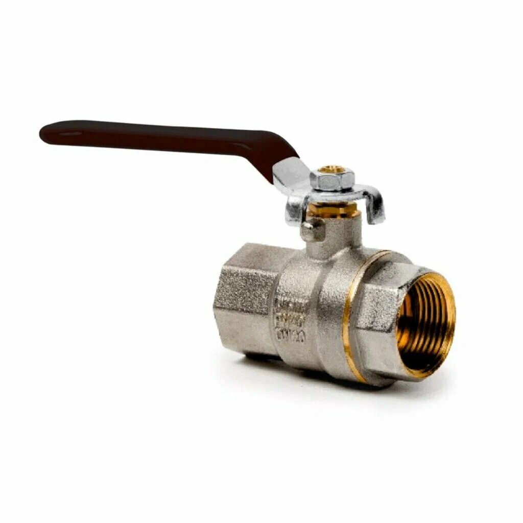 Кран шаровой 3/4", PN40, с внутренней резьбой, ручка рычаг, никелированный, РТП | 25827