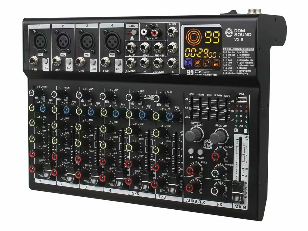 DDM Sound VX-8 микшерный пульт аналоговый с Bluetooth