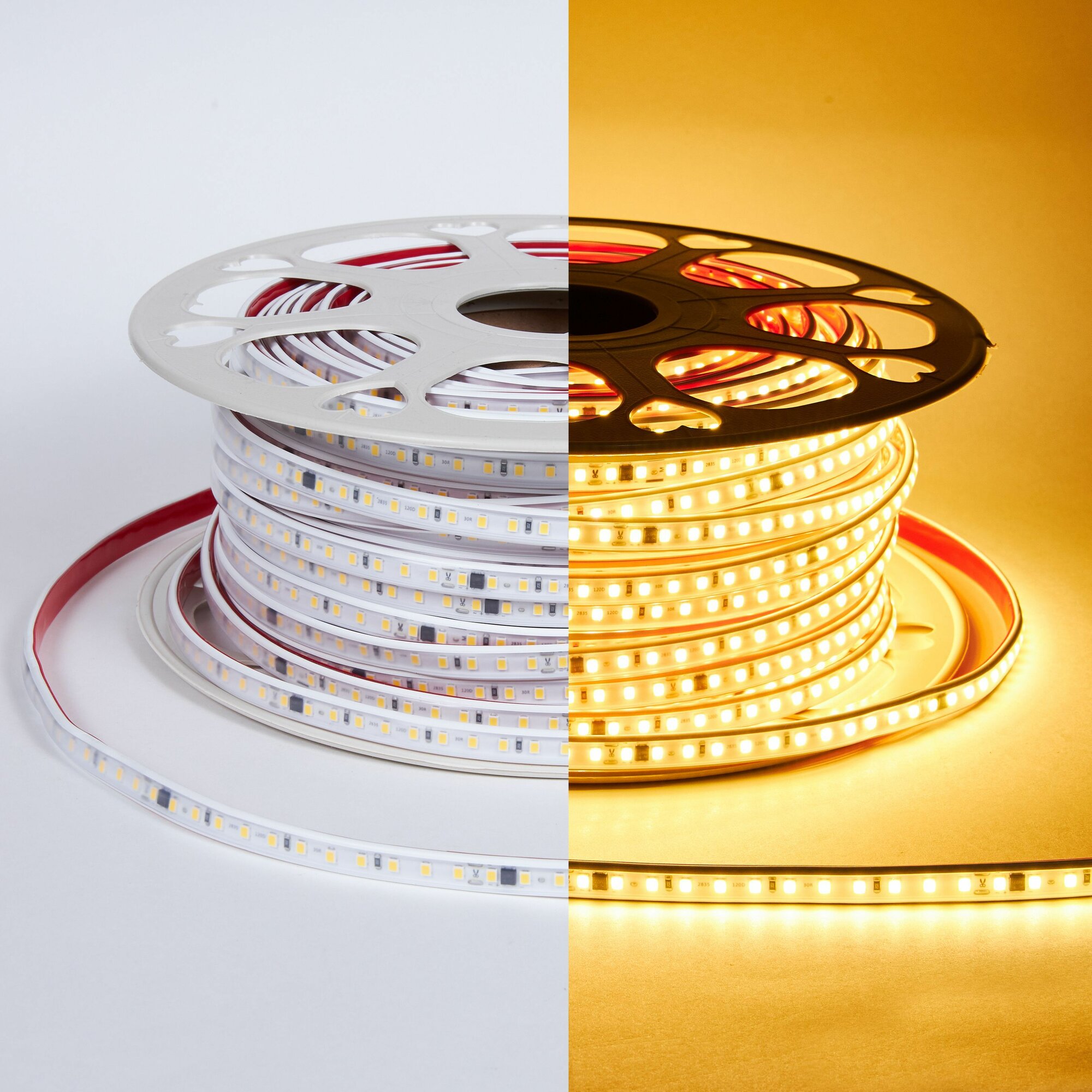 Светодиодная лента LUX 220V Eleganz 120 LED 96 Вт 2835 IP65 Теплый свет 2800-3300К 10м