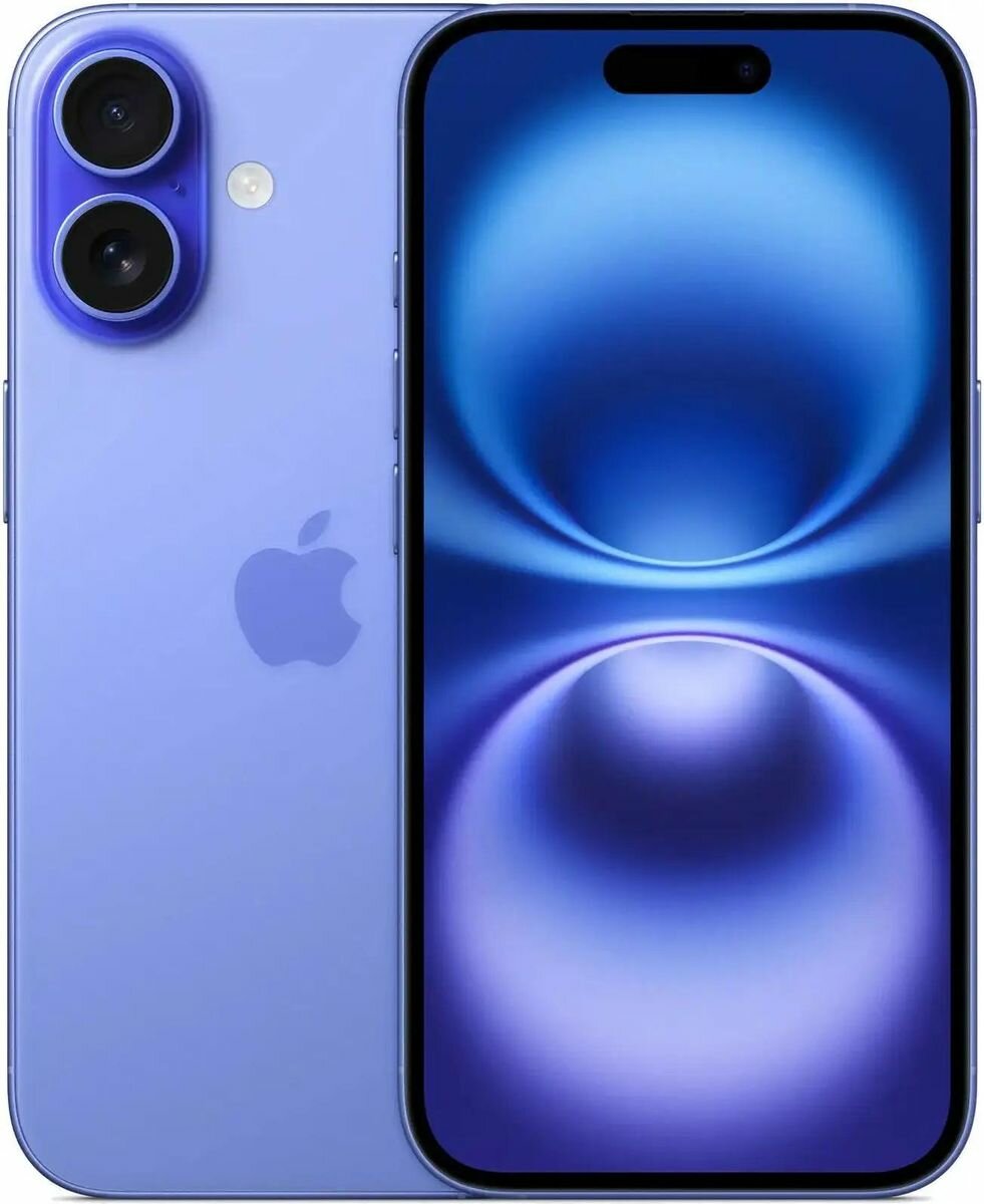 Смартфон Apple iPhone 16 128 ГБ (eSIM + eSIM), ультрамарин