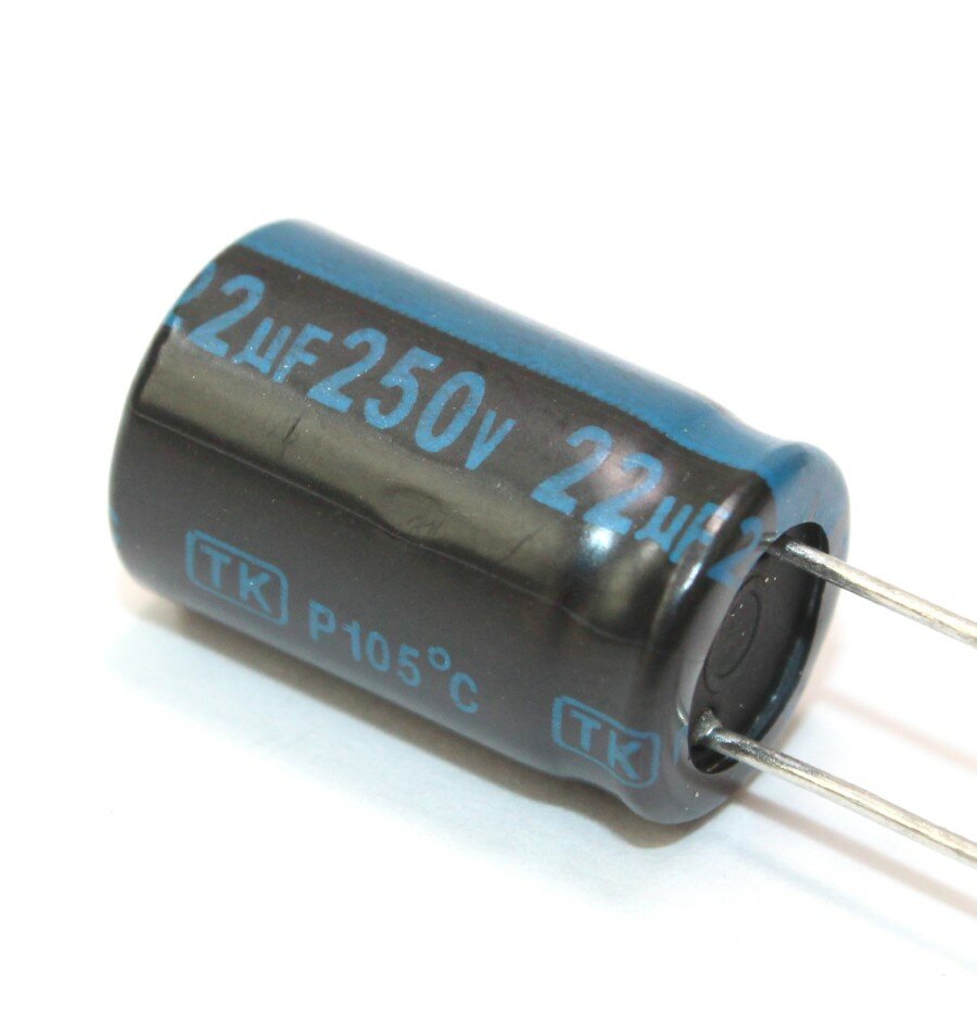 ECAP 22 мкФ / 250 В 10x16 TK, Конденсатор электролитический, JAMICON, (аналог К50-35)