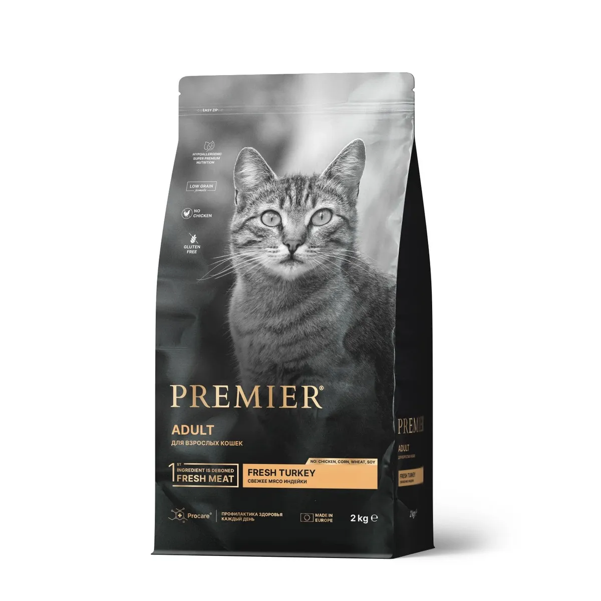 Premier Cat Turkey ADULT корм для кошек Свежая индейка 2кг