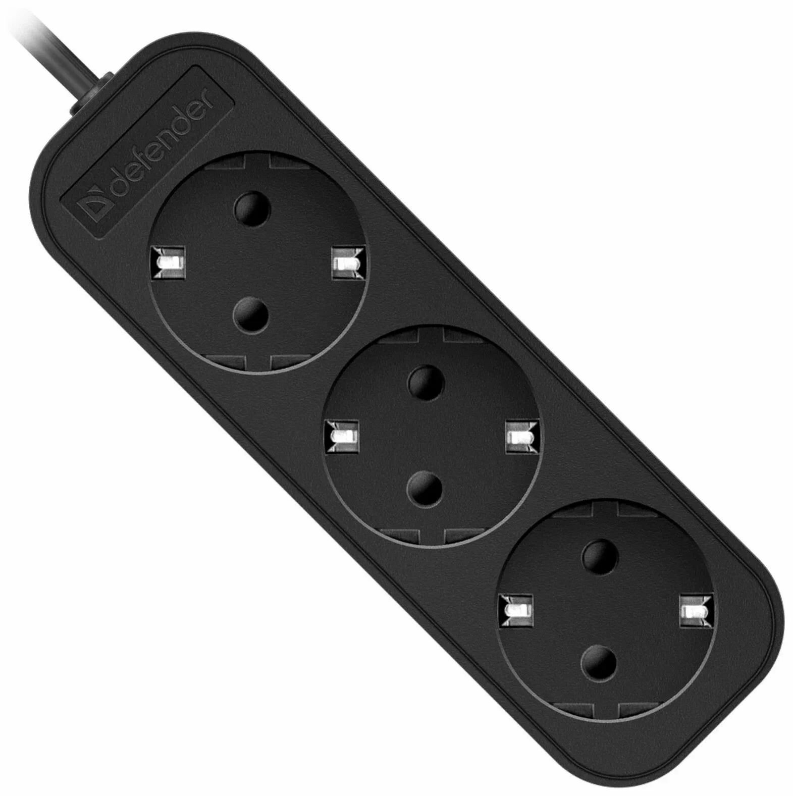 Сетевой фильтр Defender M350 3 розетки 5.0 м черный (99323)