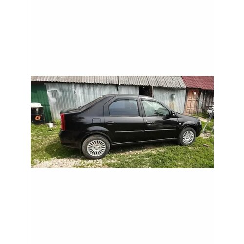 Накладки на пороги Рено Логан 1 (2004-2015) пластик АБС, шагрень