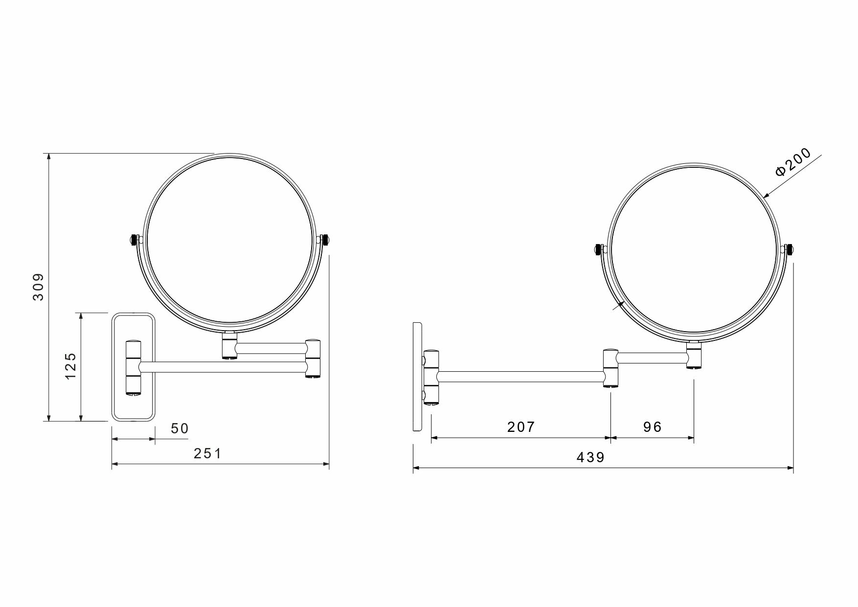 Зеркало косметическое Aquatek - фото №2
