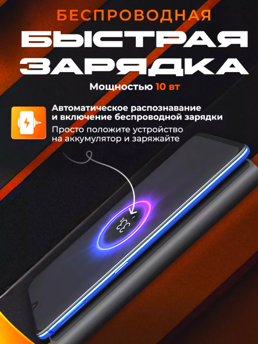 Портативный аккумулятор Mi Power Wireless, 10000 mAh, с беспроводной зарядкой, черный — фото 1