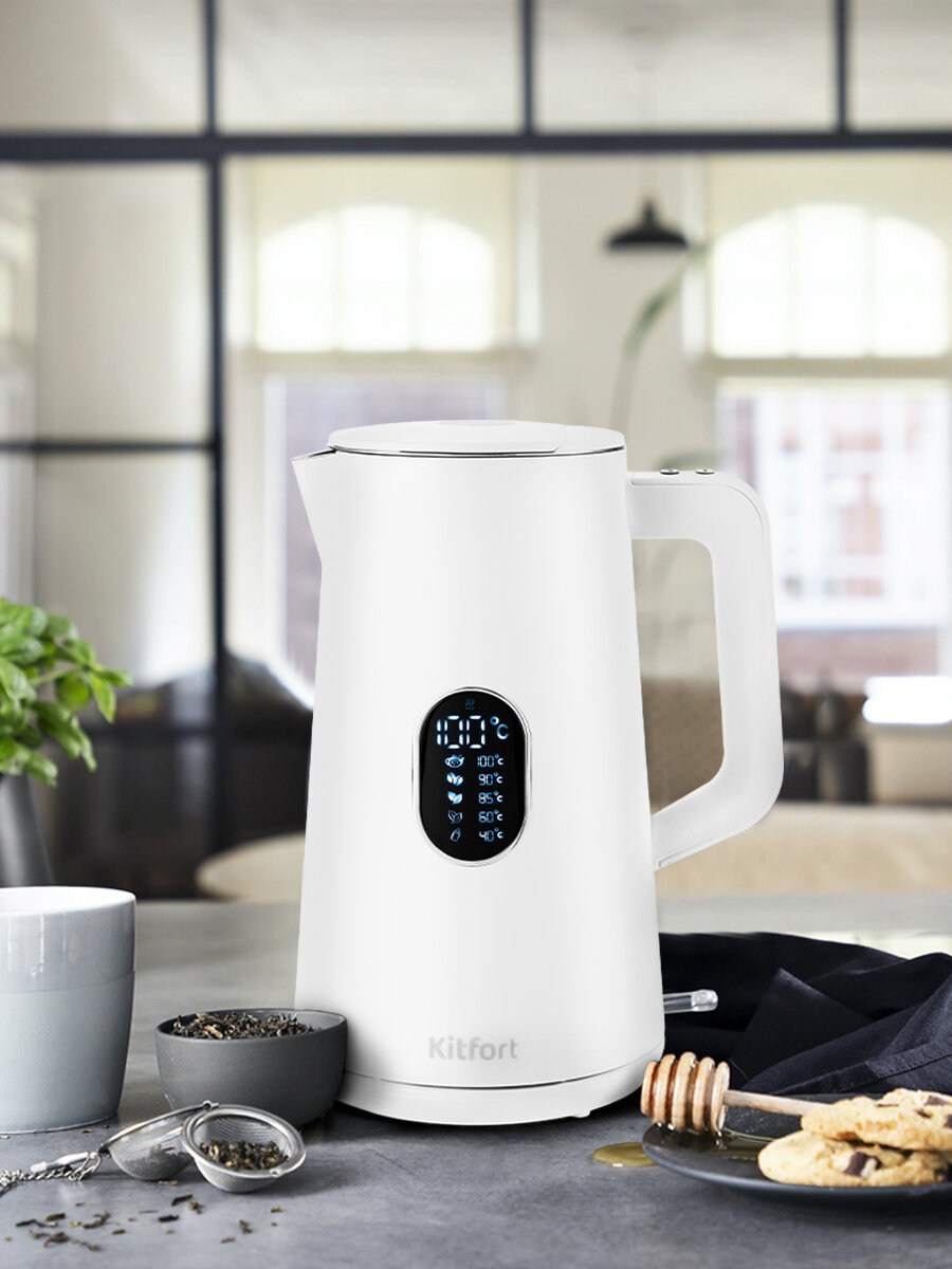 Чайник Kitfort КТ-6115-1 белый — фото 1