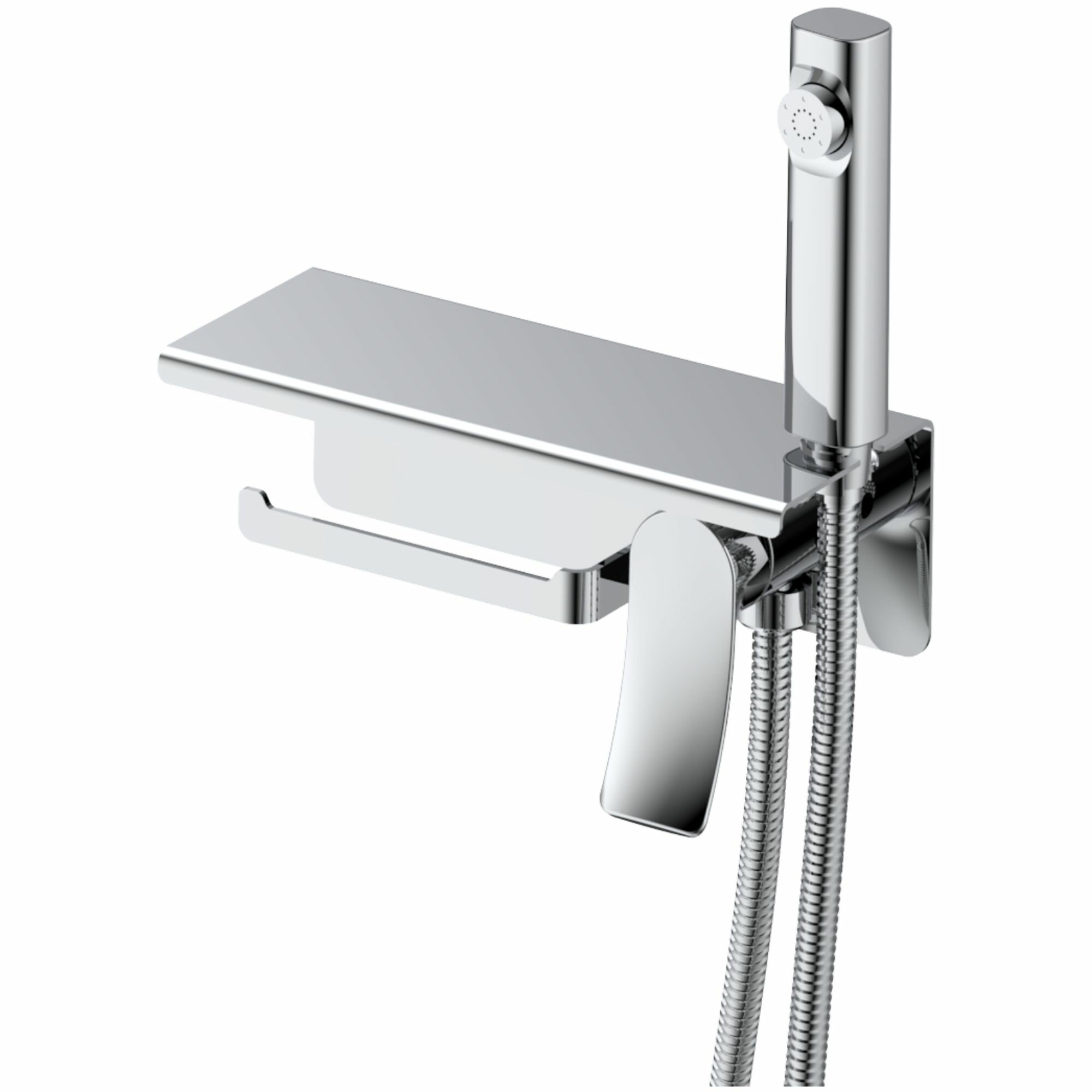 Гигиенический душ со смесителем и держателем туалетной бумаги HAIBA HB55553 хром