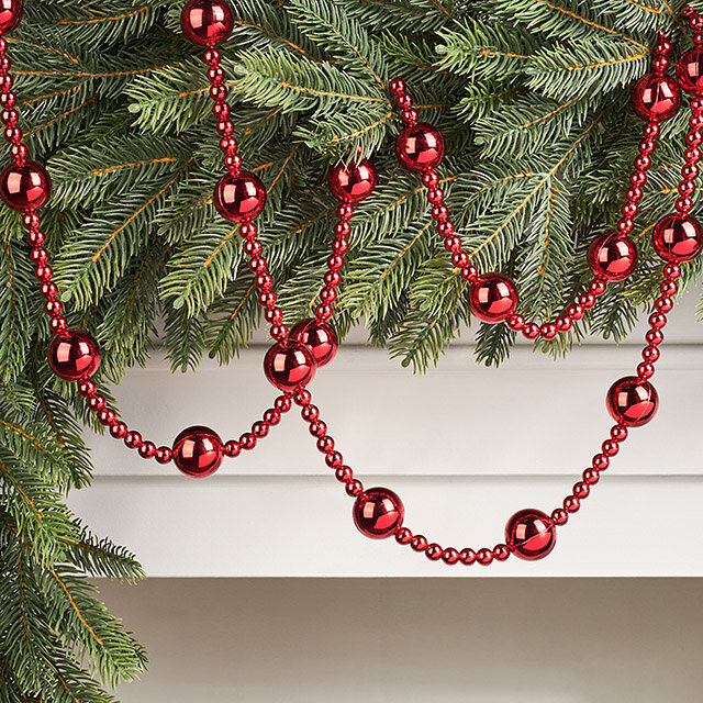 Бусы на елку Alverston - Red 160 см пластик