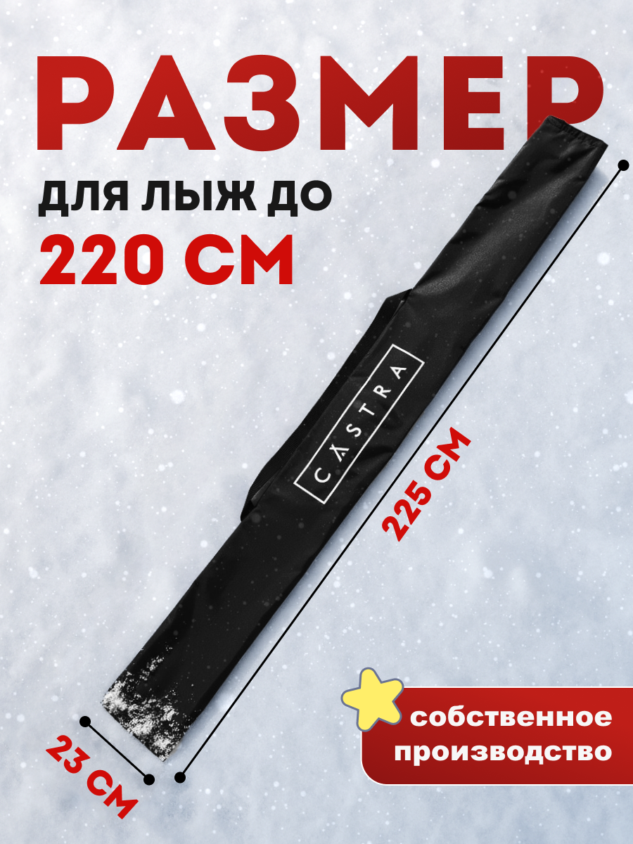 Чехол для лыж Virage CASTRA, влагонепроницаемый, длиной 220 см для лыж до 215 см — фото 1