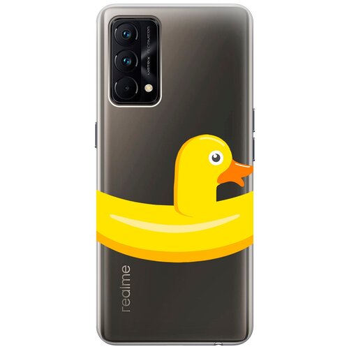 Силиконовый чехол на Realme GT Master Edition, Рилми ГТ Мастер Едишн с 3D принтом Duck Swim Ring прозрачный силиконовый чехол с принтом flamingo swim ring для realme gt рилми гт