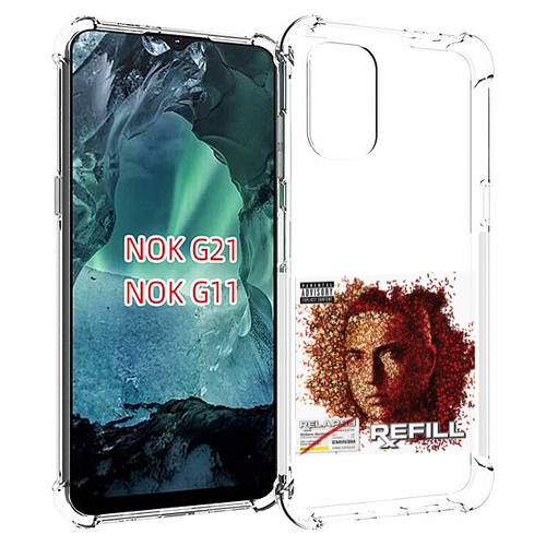 чехол mypads eminem relapse refill для oneplus nord 2t задняя панель накладка бампер Чехол MyPads Eminem RELAPSE, REFILL для Nokia G11 / G21 задняя-панель-накладка-бампер