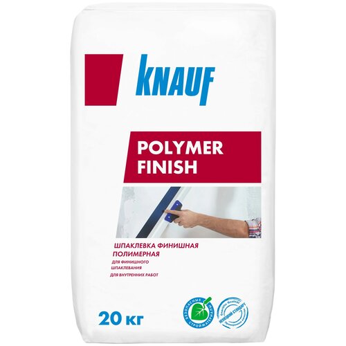 Шпатлевка KNAUF Полимер Финиш, белый, 20 кг шпаклевка полимерная knauf полимер финиш для сухих помещений белая 20 кг