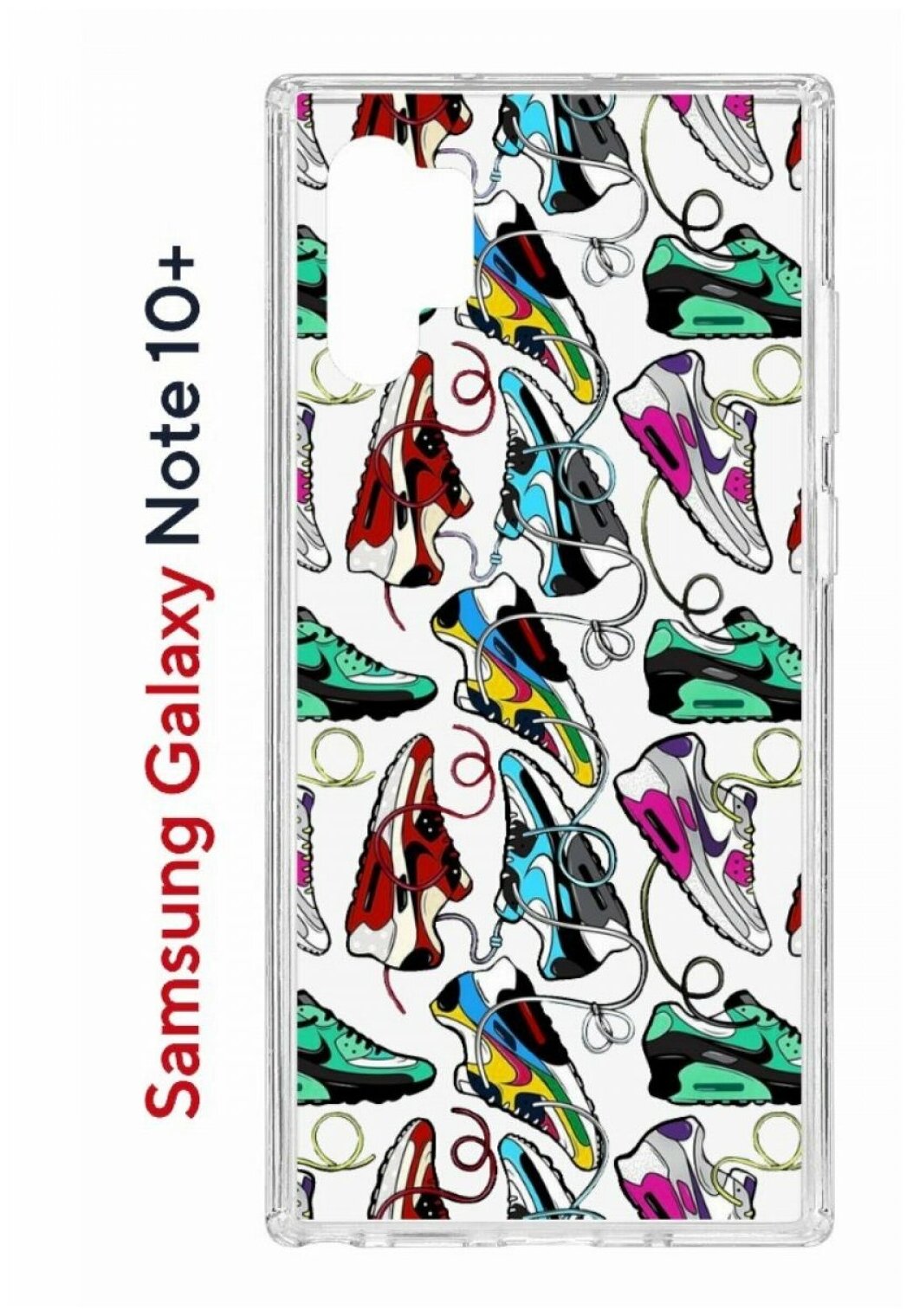Чехол для Samsung Galaxy Note 10+ Kruche Print Кроссы Nike Air Max, противоударный силиконовый бампер с рисунком, пластиковая накладка с защитой камеры