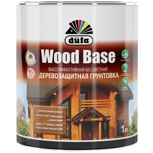 Dufa Грунтовка Wood Base с биоцидом бесцветная 1л Н0000005997 .