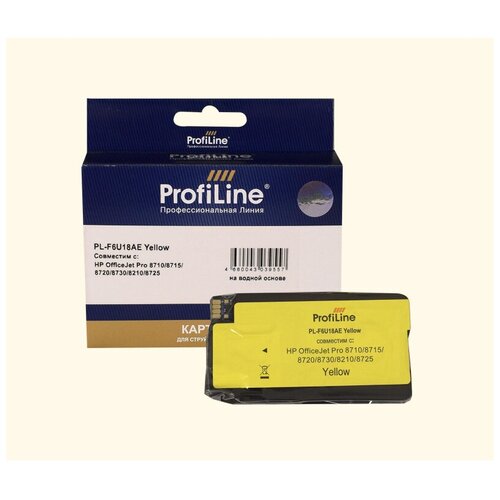 картридж profiline pl 0444 y 420 стр желтый Струйный картридж F6U18AE (№953XL) с чернилами на водной основе Yellow ProfiLine