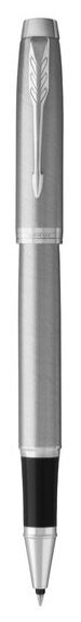Ручка роллер Parker IM Essential T319 (2143633) Brushed Metal CT F черные чернила подар. кор.