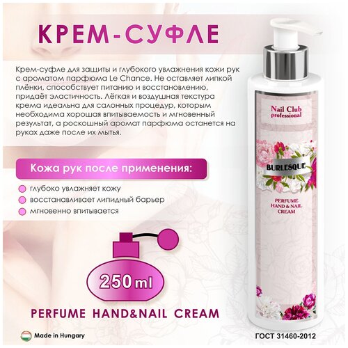 Nail Club professional Защитный и увлажняющий крем для рук BURLESQUE, 250 мл.