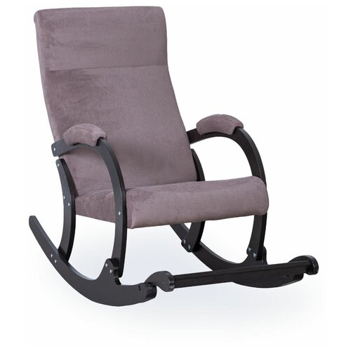 Кресла качалка для дома Вега взрослое с подножкой обивка велюр цвет молочный шоколад