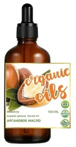 Фото Аргановое масло Organic oils 100 мл, нерафинированное, для волос и кожи, от растяжек, для загара