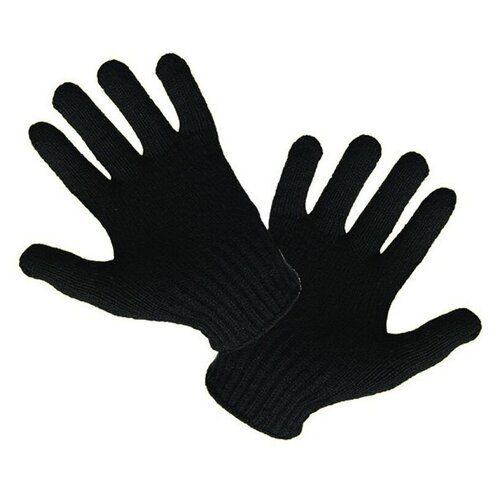Перчатки защитные КНР трикотажные, утепленные двойные, черные (п|ш двойн.)