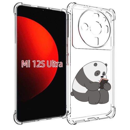 Чехол MyPads панда-в-телефоне для Xiaomi 12S Ultra задняя-панель-накладка-бампер чехол mypads панда с пончиком для xiaomi 12s ultra задняя панель накладка бампер
