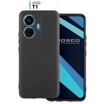 ROSCO/ Чехол для Vivo T1 (Виво Т1, Виво Т 1), матовое покрытие SOFT-TOUCH, защита модуля камер, тонкая, силиконовый, чехол черный - изображение