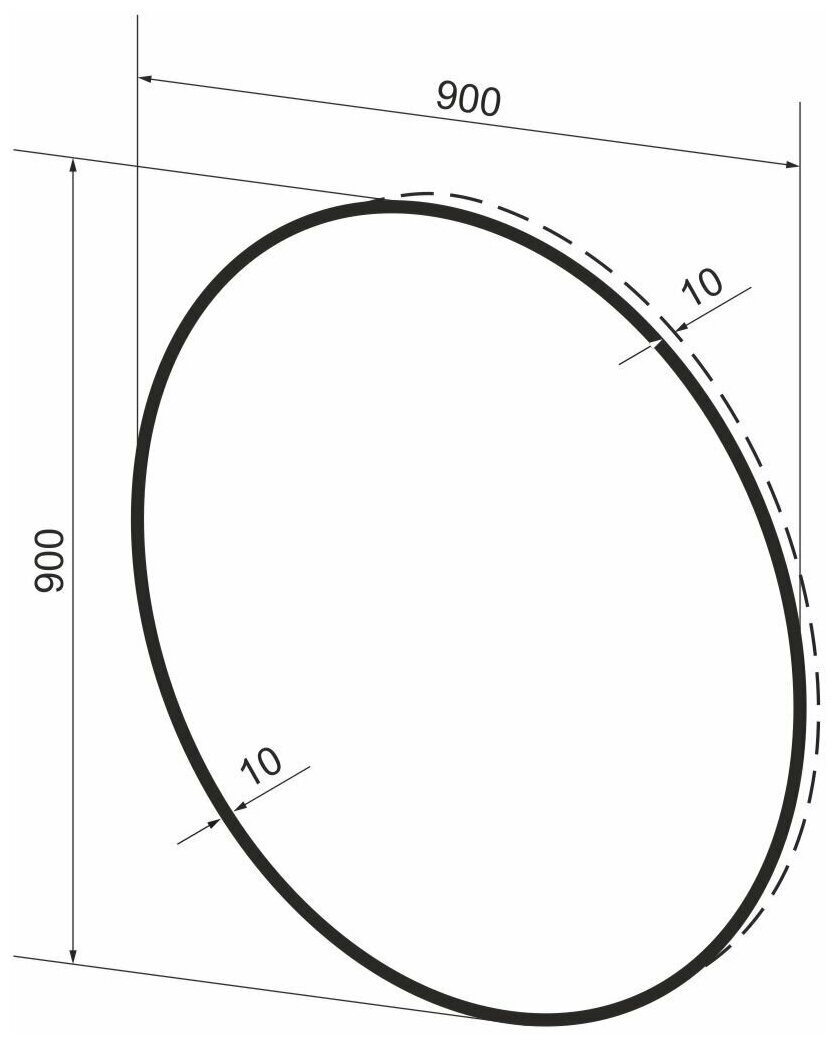 Настенное зеркало в ванную Wellsee 7 Rays' Spectrum 172200080 : влагостойкое круглое зеркало 90 см с черным матовым контуром - фотография № 9