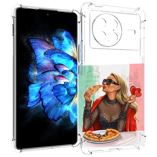 Чехол MyPads любительница-пиццы женский для Vivo X Note 5G задняя-панель-накладка-бампер чехол mypads любительница колы женский для vivo x note 5g задняя панель накладка бампер