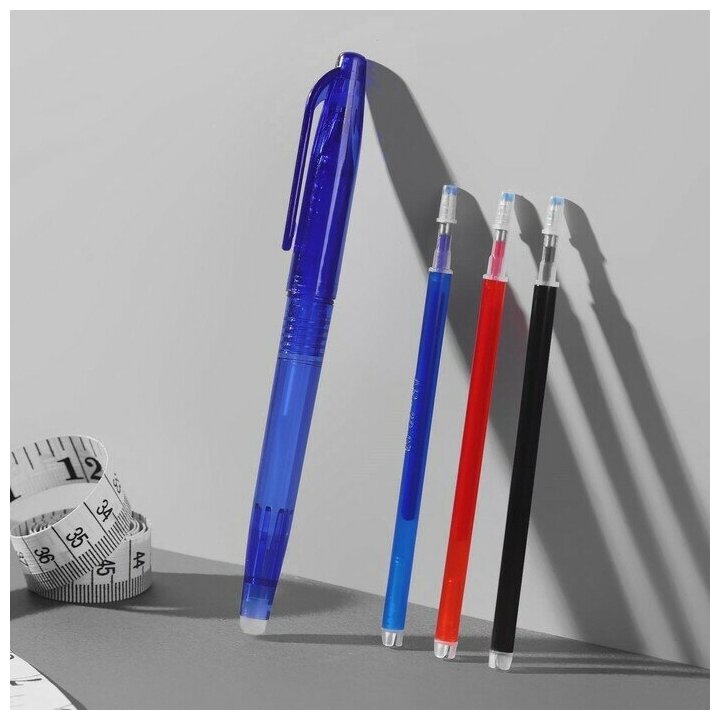 Ручка для ткани термоисчезающая с набором стержней цвет белый/розовый/черный/синий