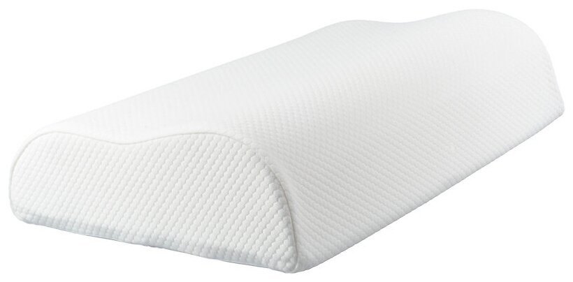 Подушка ортопедическая для сна с эффектом памяти под голову RESPECTA FOR MAN, Высота валиков 10 до 14 см, Цвет: жемчужно-белый трелакс