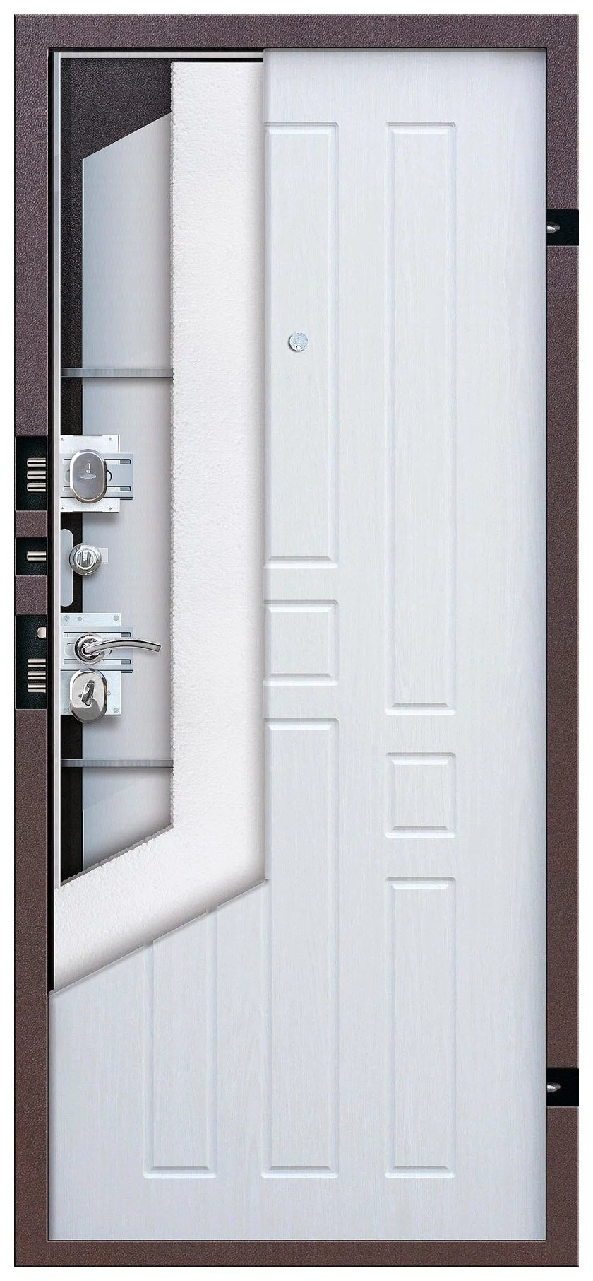 Входная дверь Ferroni Гарда 8мм Белый ясень 860*2050 левая - фотография № 4