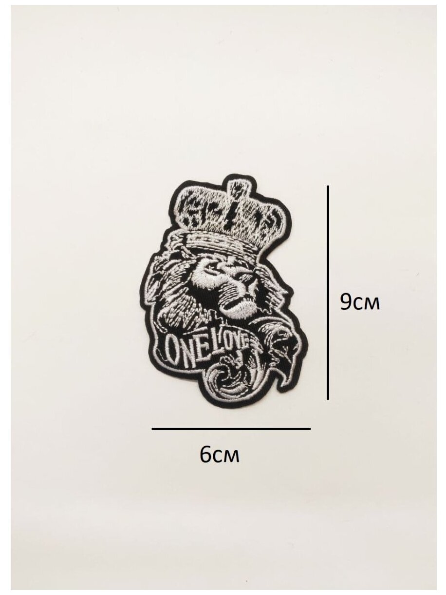 Заплатка / текстильный патч/ Нашивка / Термоаппликация / Термонаклейка лев One Love