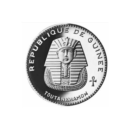 (1970) Монета Гвинея 1970 год 500 франков Тутанхамон Серебро Ag 999 PROOF гвинея 100 франков 2012 г