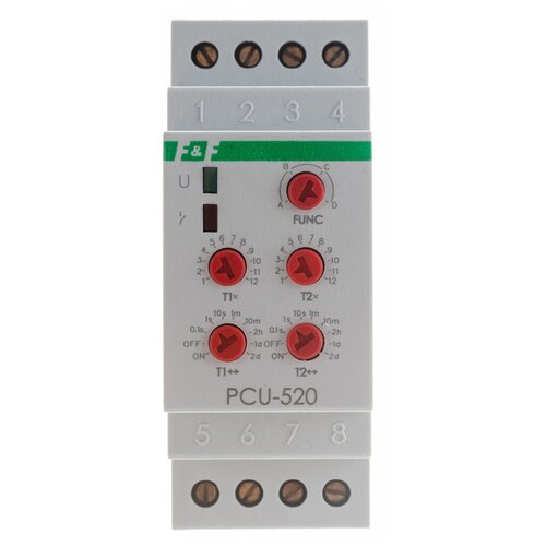 F&F реле времени PCU-520, 2 независимые выдержки времени EA02.001.012