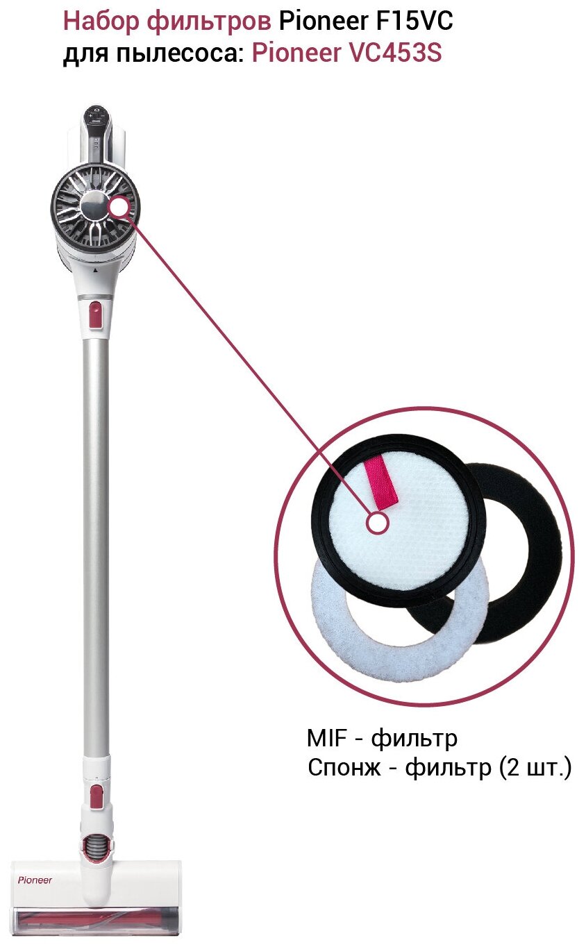 Набор фильтров Pioneer F15VC для пылесоса VC453S