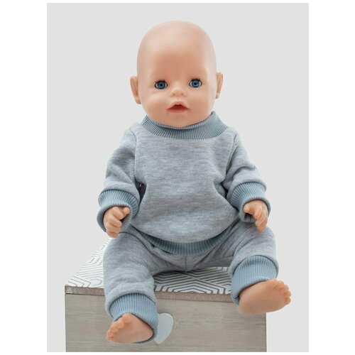 фото Одежда для куклы беби бон (baby born) 43см , rich line home decor, х-355/серый-меланж