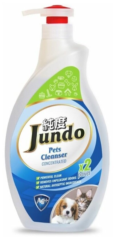 Конц-ный гель для уборки за домашними животными Jundo Pets cleanser с ионами серебра и коллагеном, 1 л - фотография № 2