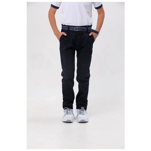 Брюки классические Formaschool, размер 158/13, синий школьные брюки для мальчика зауженные заниженная посадка цвет темно синий рост 140 34 s