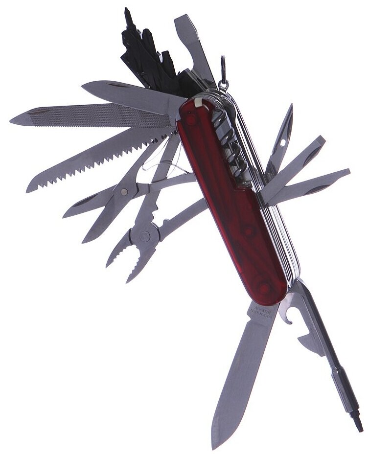 Нож перочинный Victorinox CyberTool L (1.7775.T) 91мм 39функций красный полупрозначный карт.коробка - фото №13