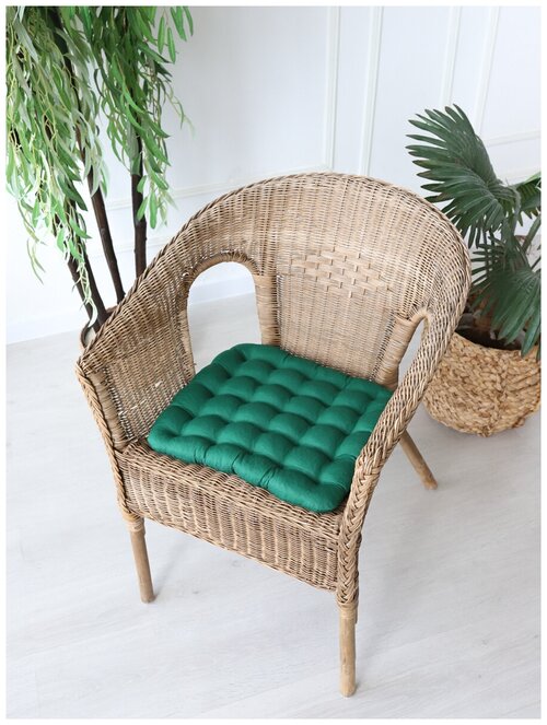 Подушка на стул BIO-TEXTILES Грета, 2933333, 40x40 см, зеленый