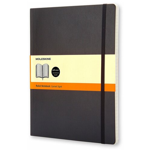 блокнот moleskine classic qp090c2 xlarge 190х250мм 192стр линейка твердая обложка лайм Блокнот в линейку Moleskine CLASSIC SOFT XLarge 19х25 см 192 стр, твердая обложка черная