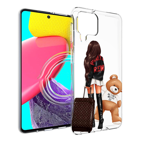Чехол MyPads девушка-с-модным-чемоданом женский для Samsung Galaxy M53 (SM-M536) задняя-панель-накладка-бампер